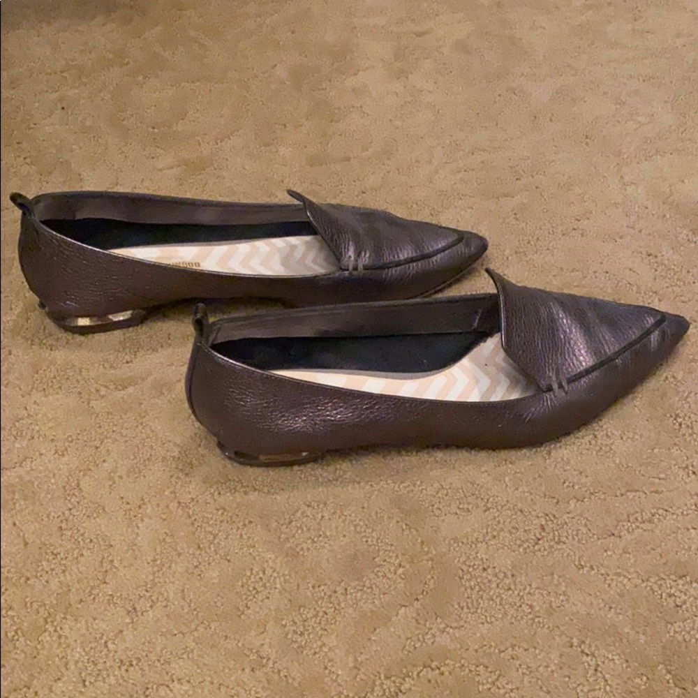 Classic Nicholas Kirkwood loafers in cool metallic